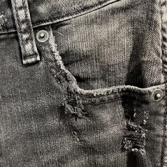 Lucky Brand black wash jeans distressed size 0 x 25. the high-rise tomboy. - Picture 3 of 9